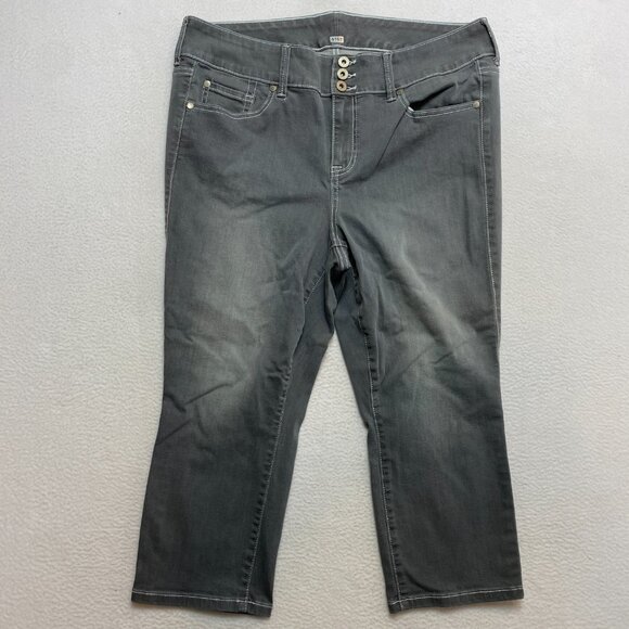 Torrid Cropped Jeans Women's 35x 21 Gray Stretch Pants NWD - Picture 2 of 5